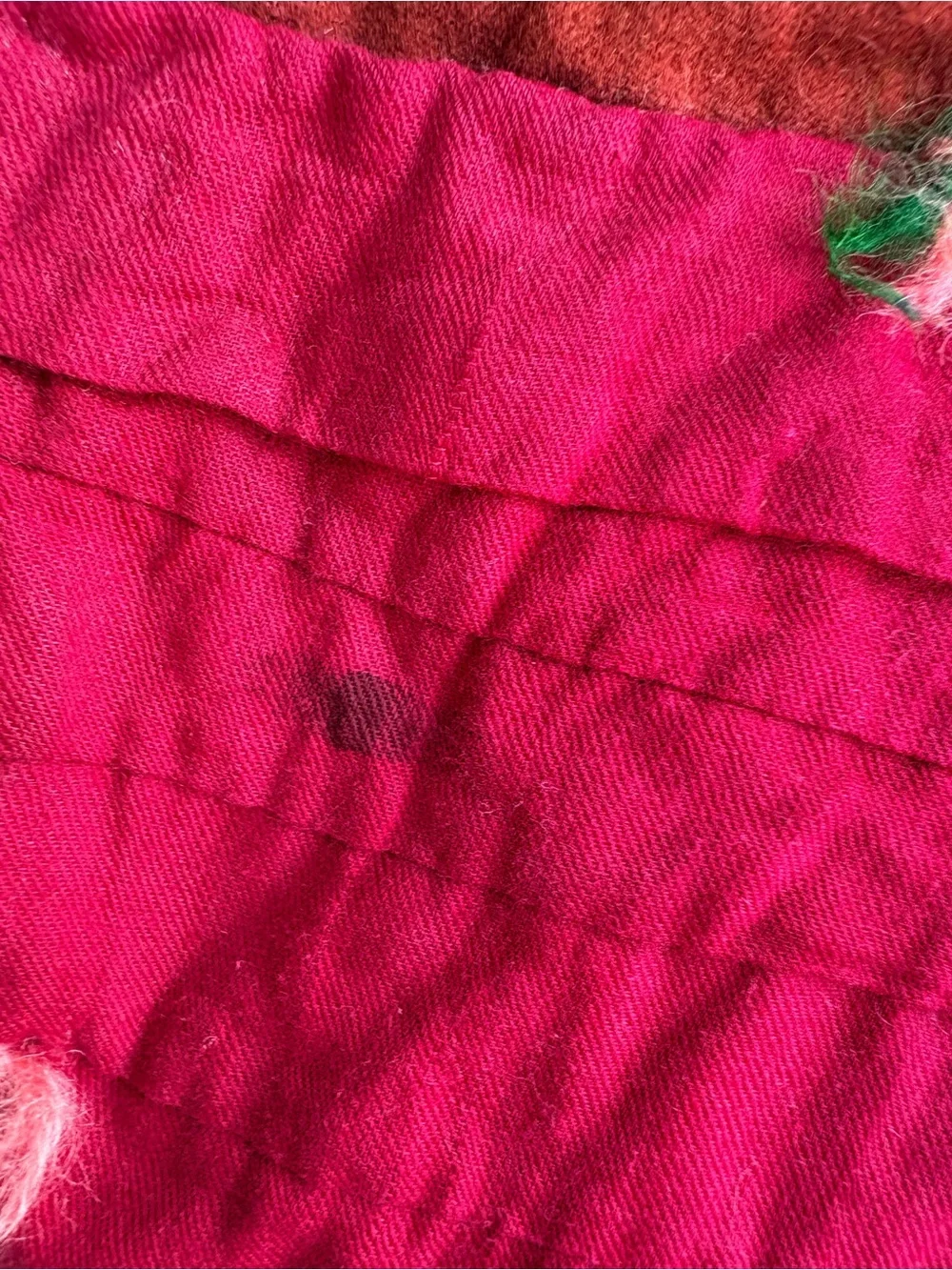 Handmade Patchwork Quilt - Deep Red, Navy
